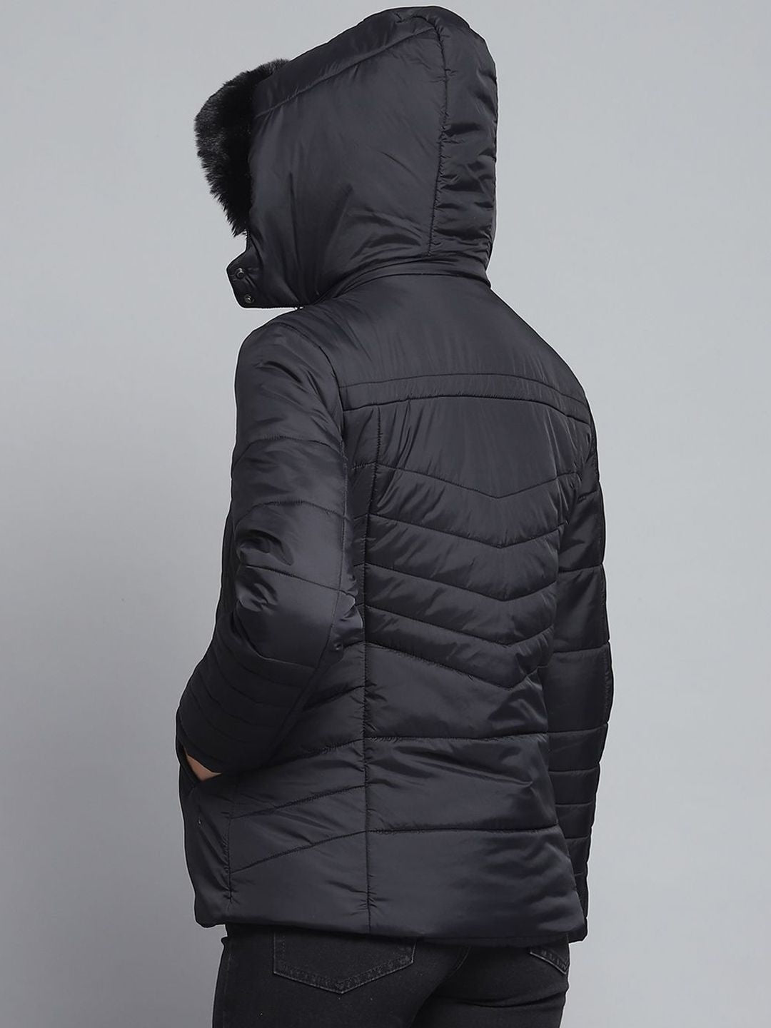 Monte Carlo Women Hooded Solid Casual Lightweight Padded Jacket