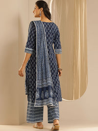 Libas Floral Printed Gotta Patti Pure Cotton Kurta with Palazzos & Dupatta