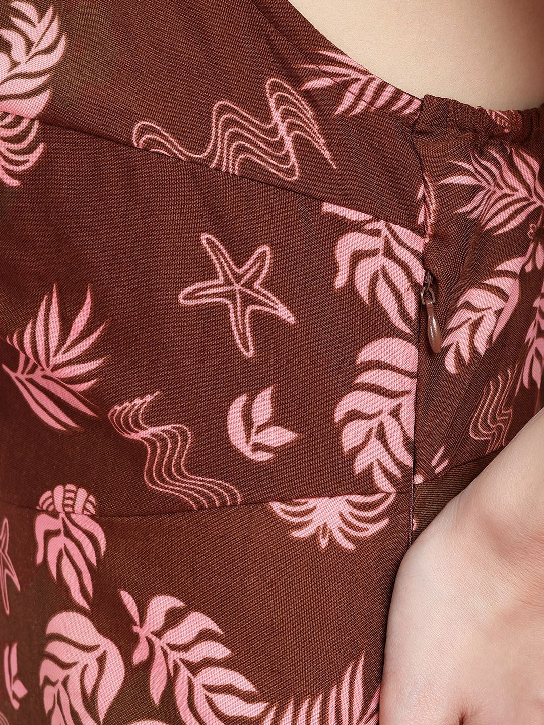 DressBerry Tropical Print A-Line Mini Dress