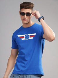 ADRO Men Printed Raw Edge T-shirt