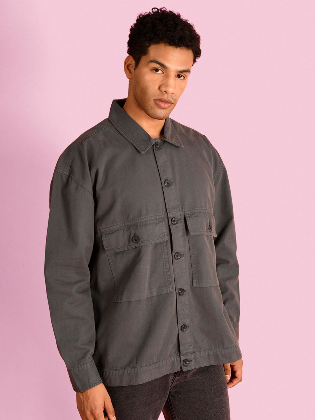 Bene Kleed Spread Collar Pure Cotton Oversized Tailored Jacket