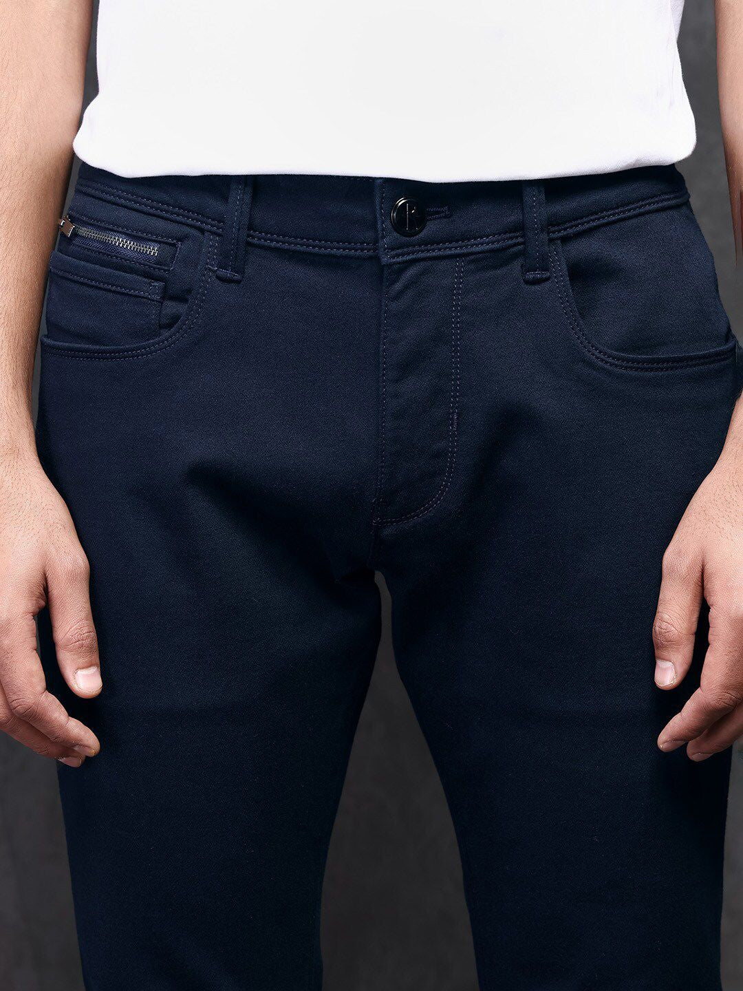 RARE RABBIT Men Satinx Slim Fit Mid-Rise Jeans
