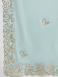 Saree mall Embellished Embroidered Organza Saree
