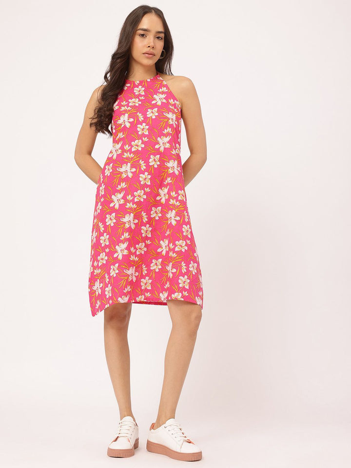 DressBerry The Power Of Pink Floral Symphony Cambric Cotton Dress