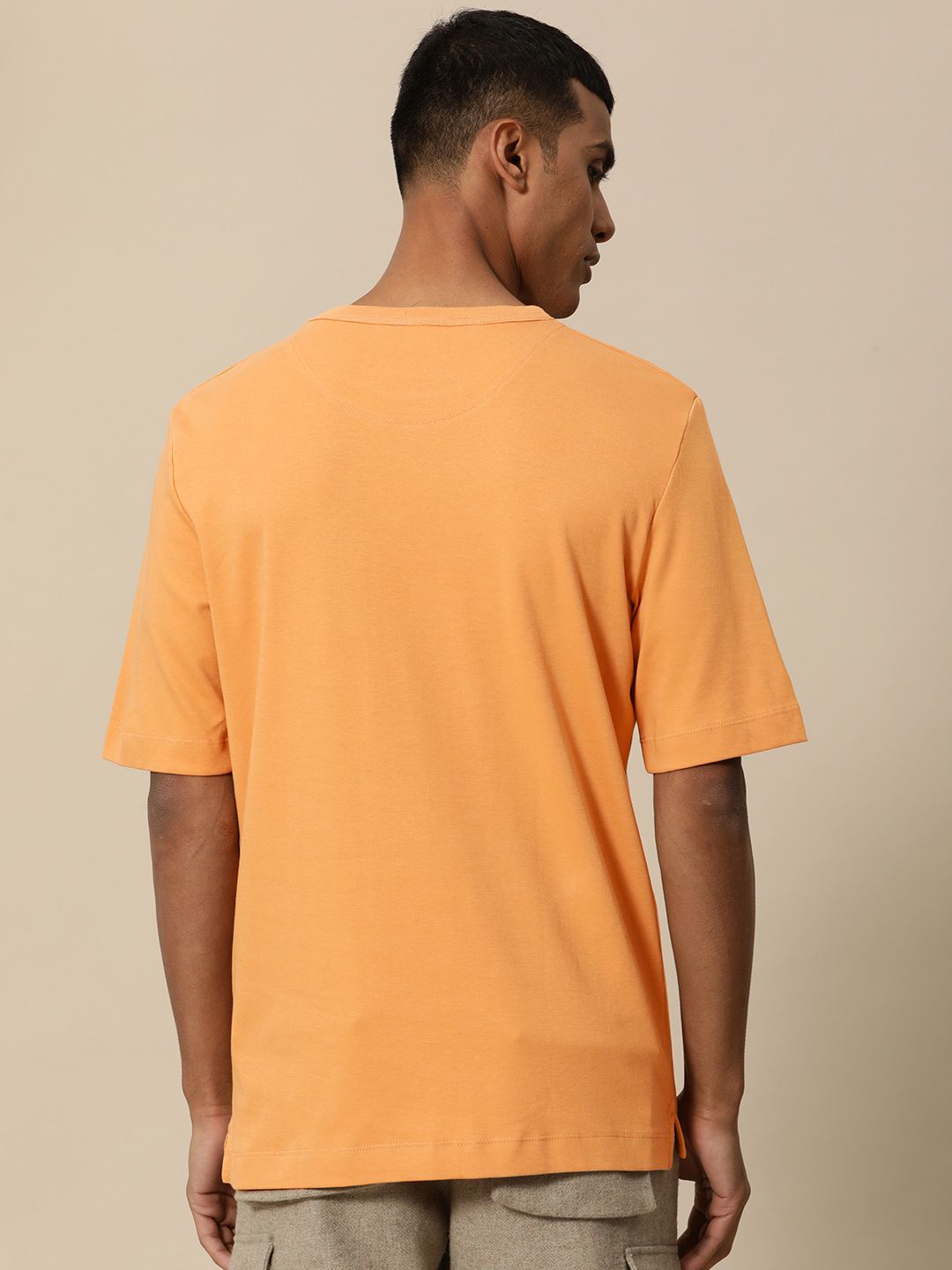 Mr Bowerbird Men Orange Pure Cotton Philosophy Oversized T-shirt