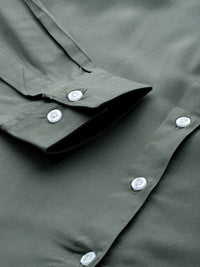 DENNISON Women Olive Green Smart Opaque Formal Shirt