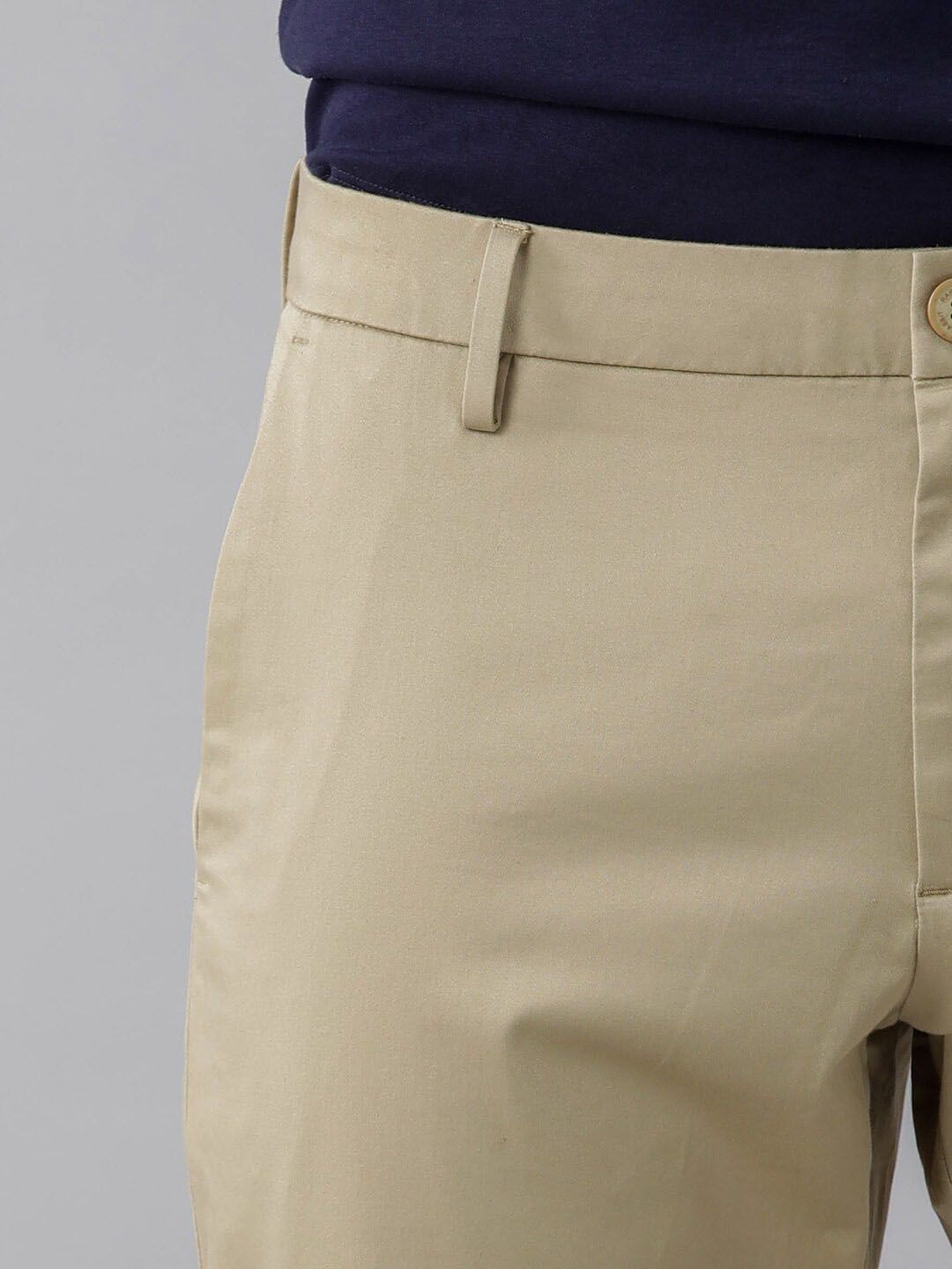 RARE RABBIT Shines Slim Fit Mid-Rise Cotton Chino Trouser