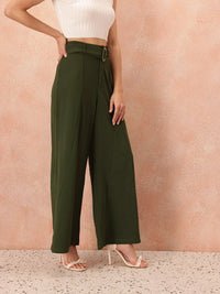 all about you Women Wide Leg Trousers with Belt