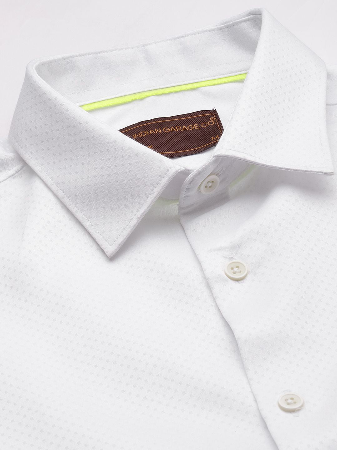 The Indian Garage Co. X Luxe Men Self Design Slim Fit Opaque Formal Shirt