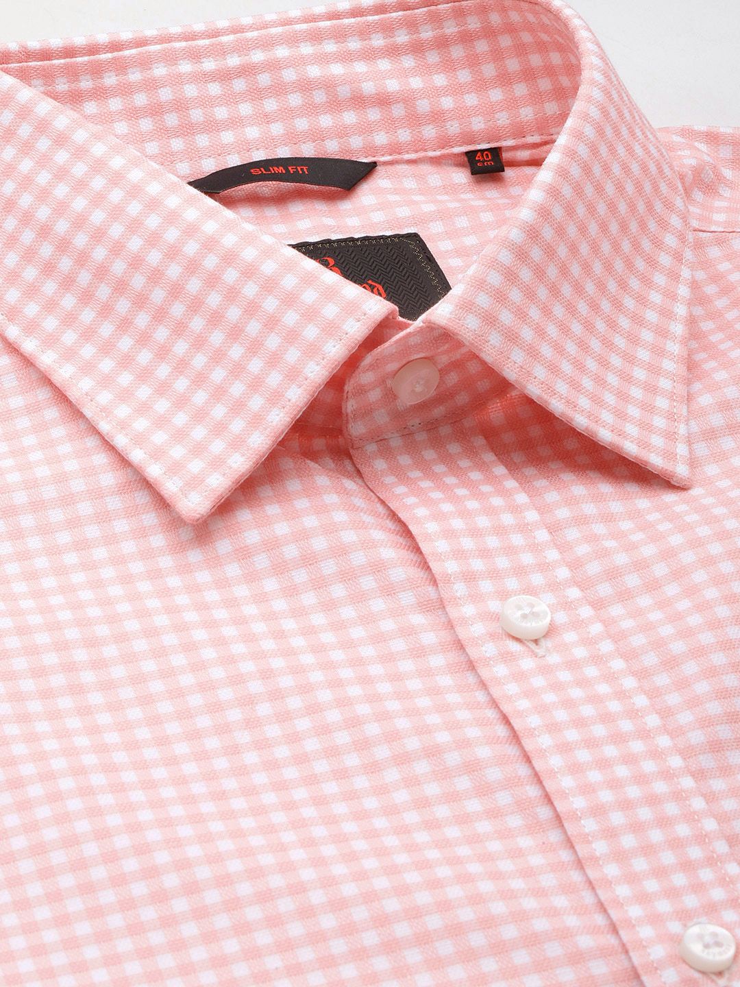Raymond Slim Fit Micro Self Checked Opaque Pure Cotton Formal Shirt