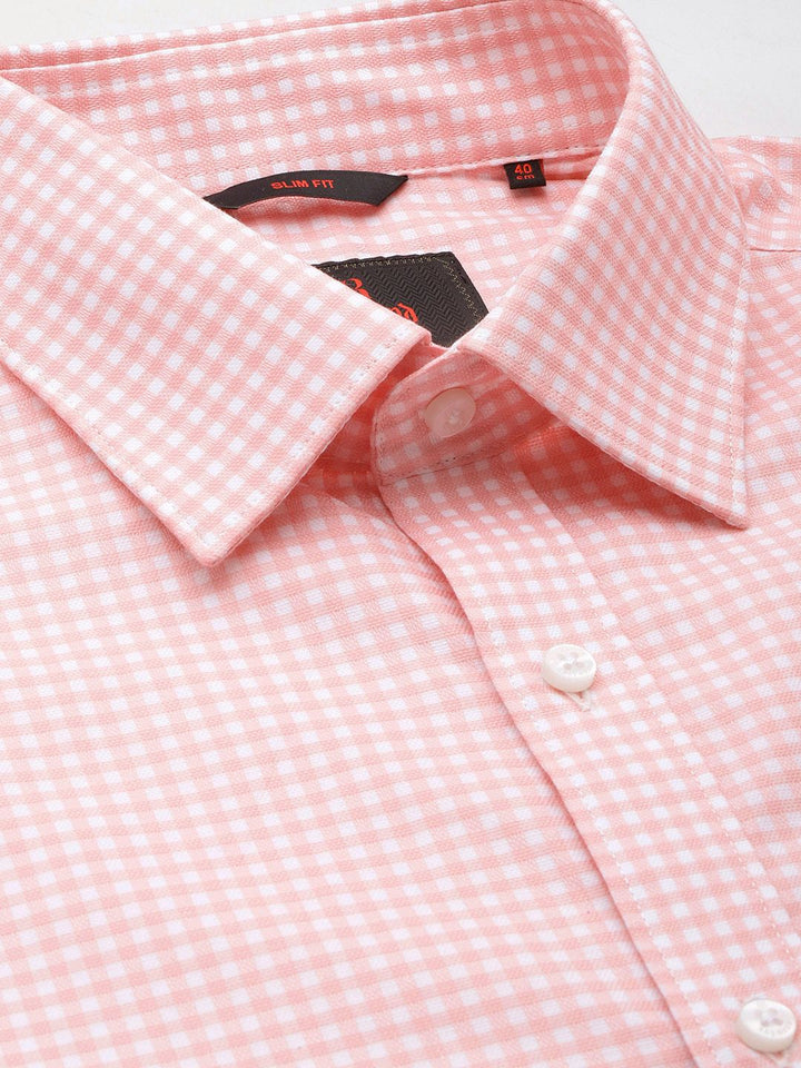 Raymond Slim Fit Micro Self Checked Opaque Pure Cotton Formal Shirt