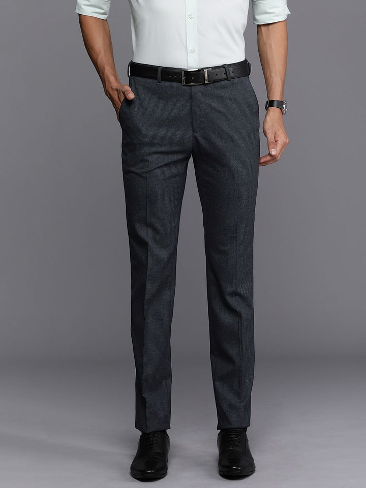 Raymond Men Checked Slim Fit Formal Trousers