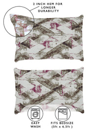 Story@home Arena Brown & Grey Printed 180 TC Queen Bedsheet & 2 Pillow Covers