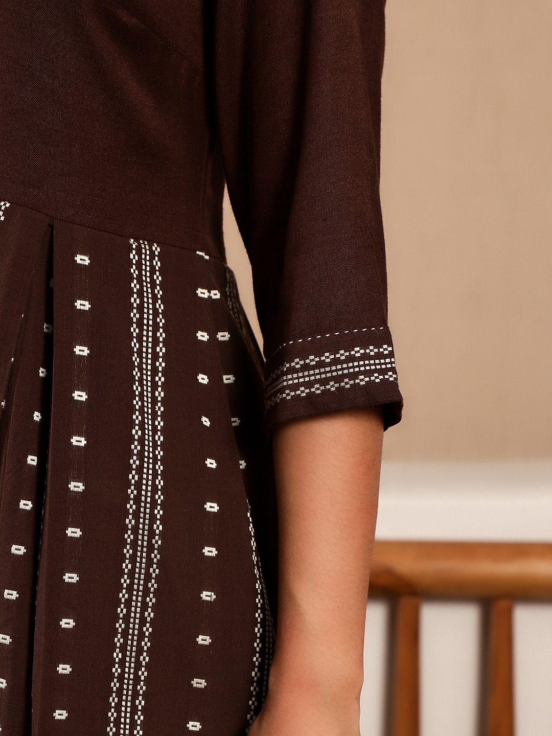 W Printed Midi Cotton Dress