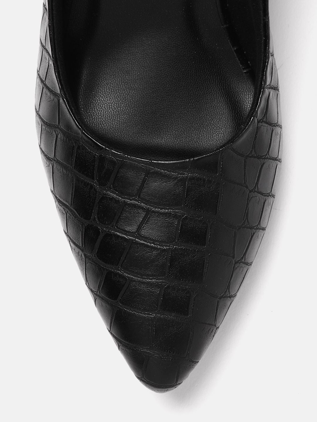 Lino Perros Croc-Textured Block Heel Pumps