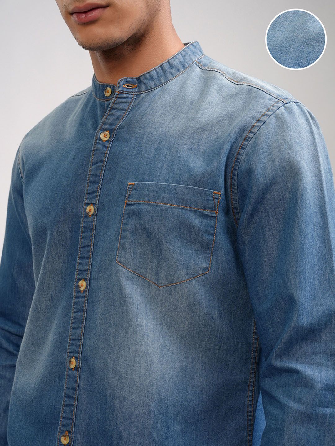 HIGHLANDER Men Blue Slim Fit Casual Shirt