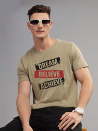 ADRO Men Typography Printed Applique T-shirt