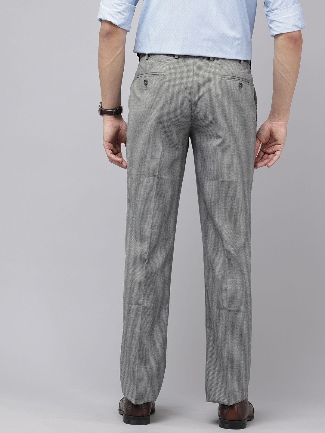 Park Avenue Men Checked Formal Trousers