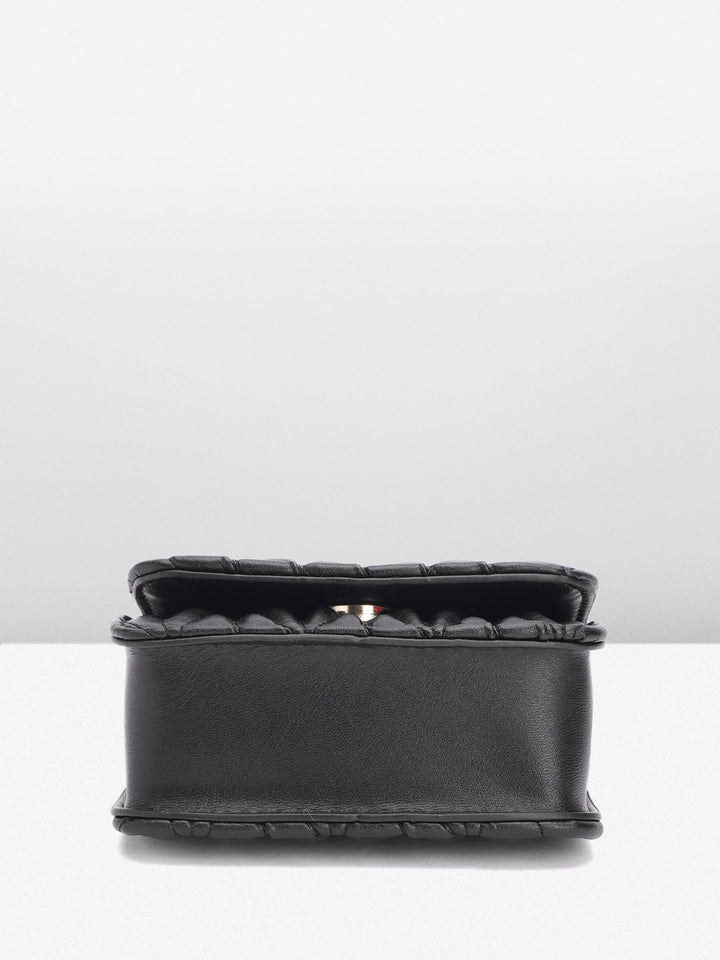 DressBerry Quilted Structured Satchel Bag
