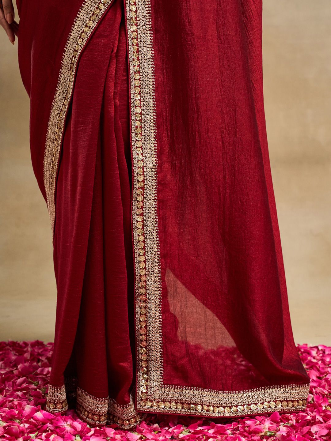 Saree Sutera Tulen Bersulam kasee