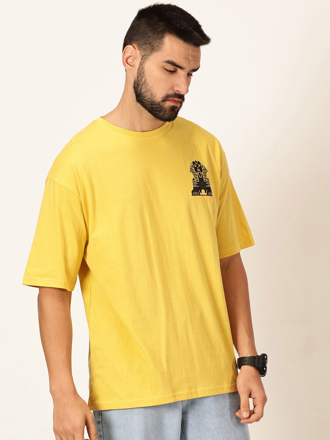 Thomas Scott Oversized Graphic Printed Drop-Shoulder Sleeves Cotton Bio Finish T-shirt