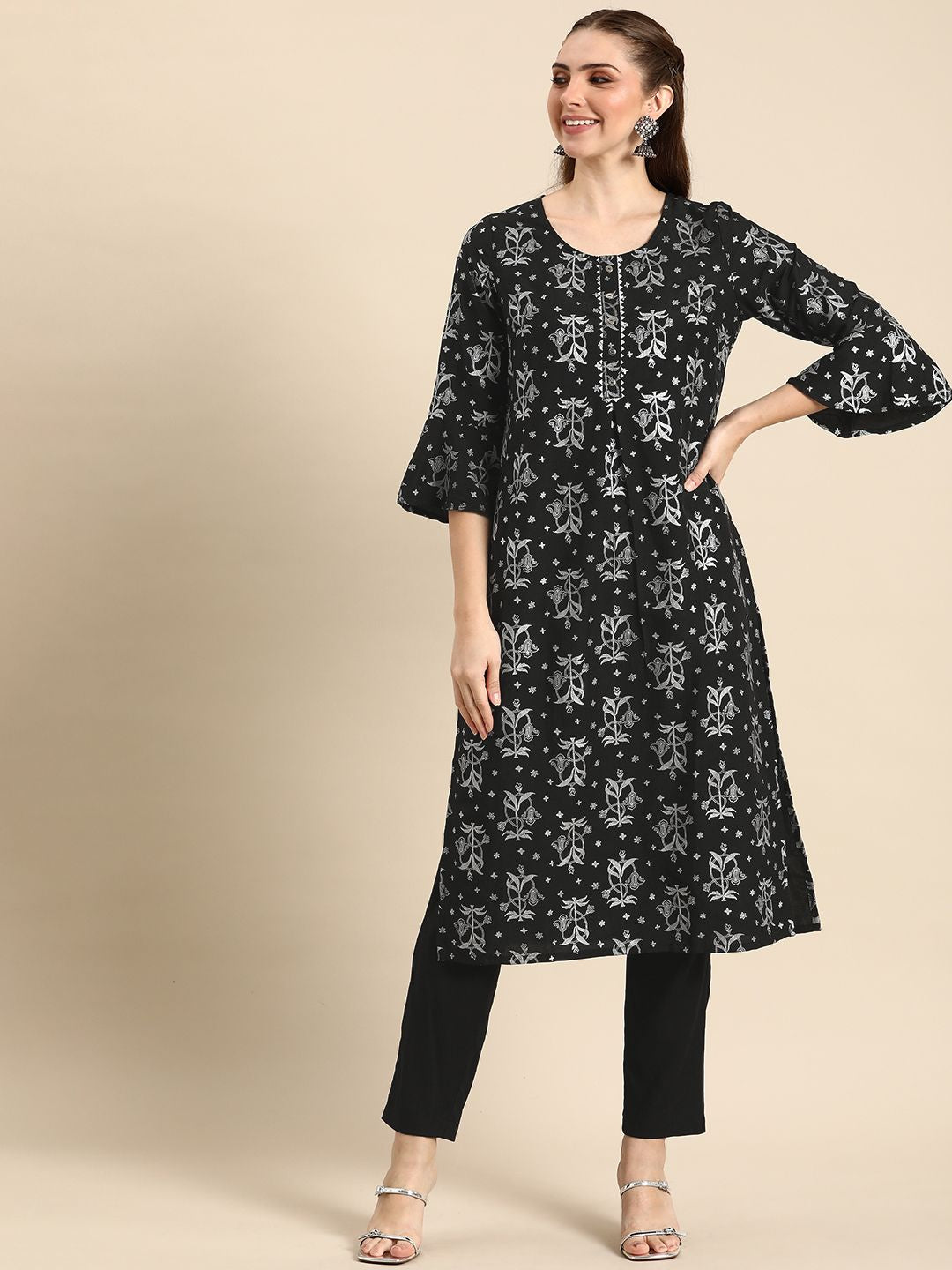 Anouk Ethnic Motifs Printed Regular Kurta with Trousers