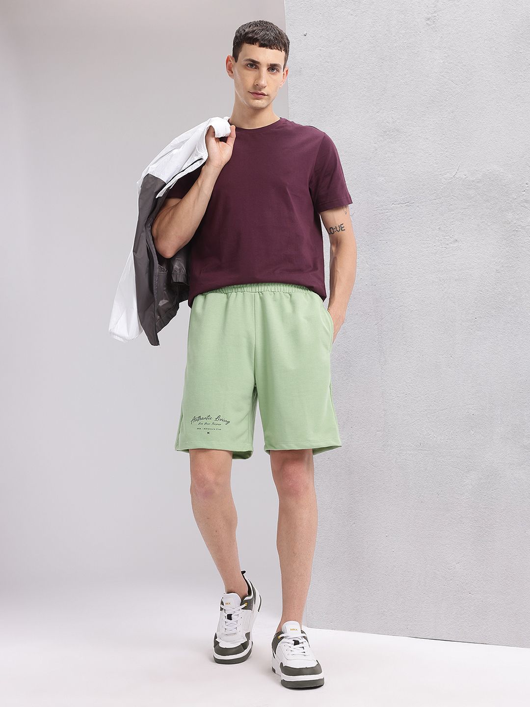 HRX by Hrithik Roshan Men Brand Logo Printed Mid-Rise Lifestyle Shorts