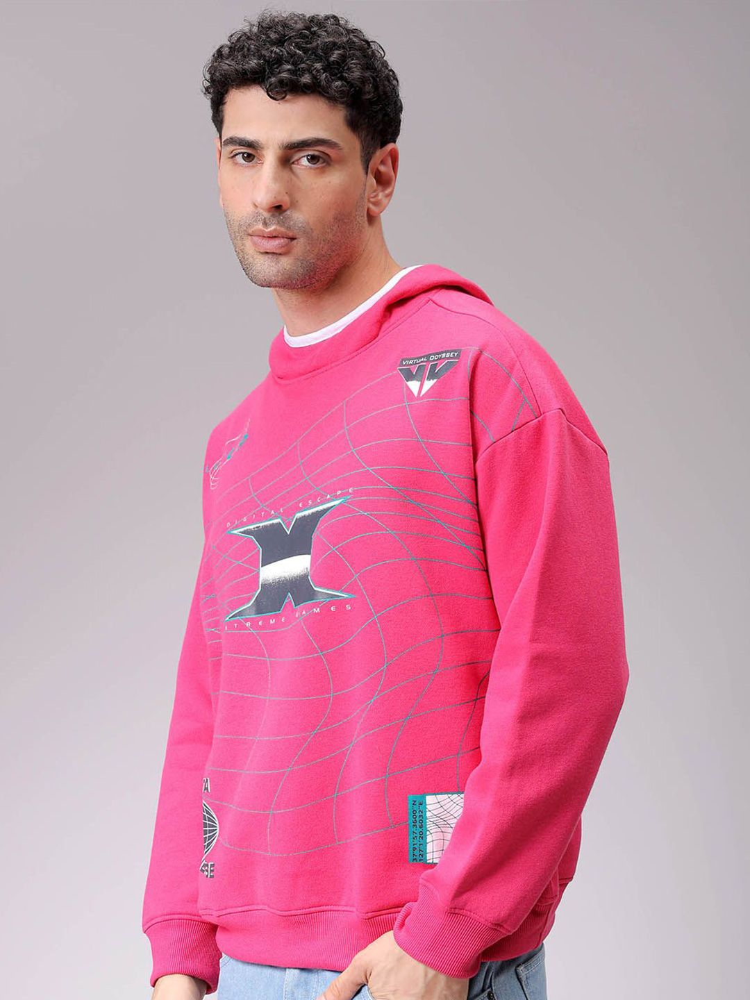 The Indian Garage Co Men Printed Hooded Sweatshirt