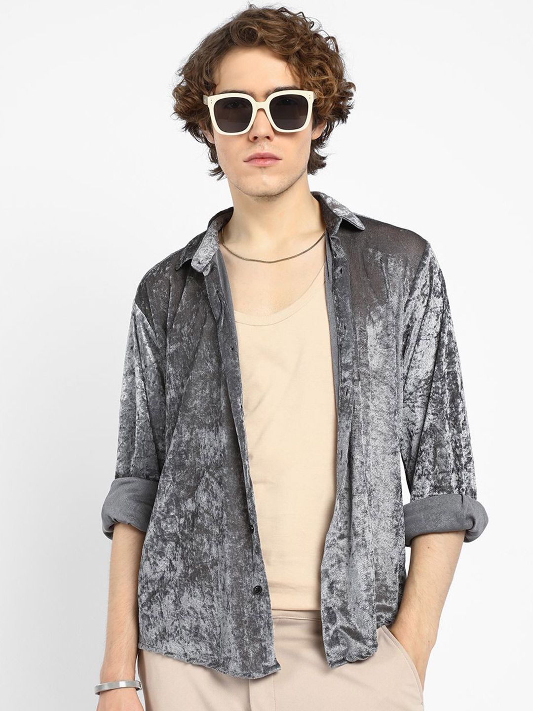 Campus Sutra Men Comfort Fit Spread Collar Abstract Printed Casual Shirt