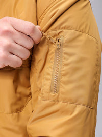 The Indian Garage Co Men Solid Padded Bomber Utility Jacket