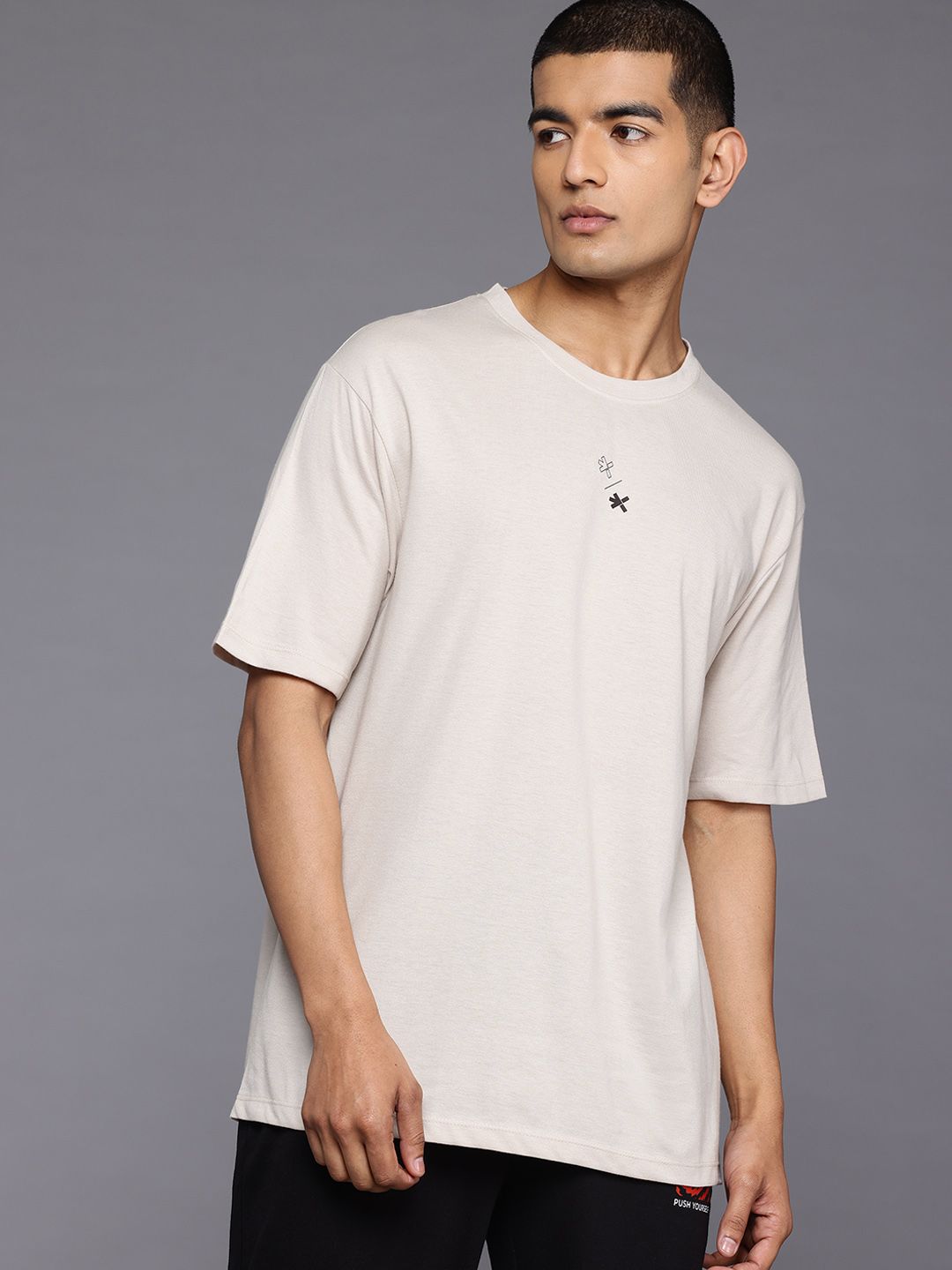 HRX by Hrithik Roshan Typography Print Pure Cotton Relaxed Yoga T-shirt