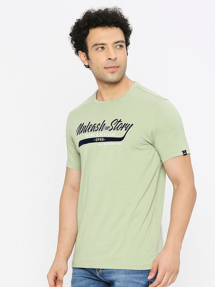 SPYKAR Typography Printed Cotton T-shirt