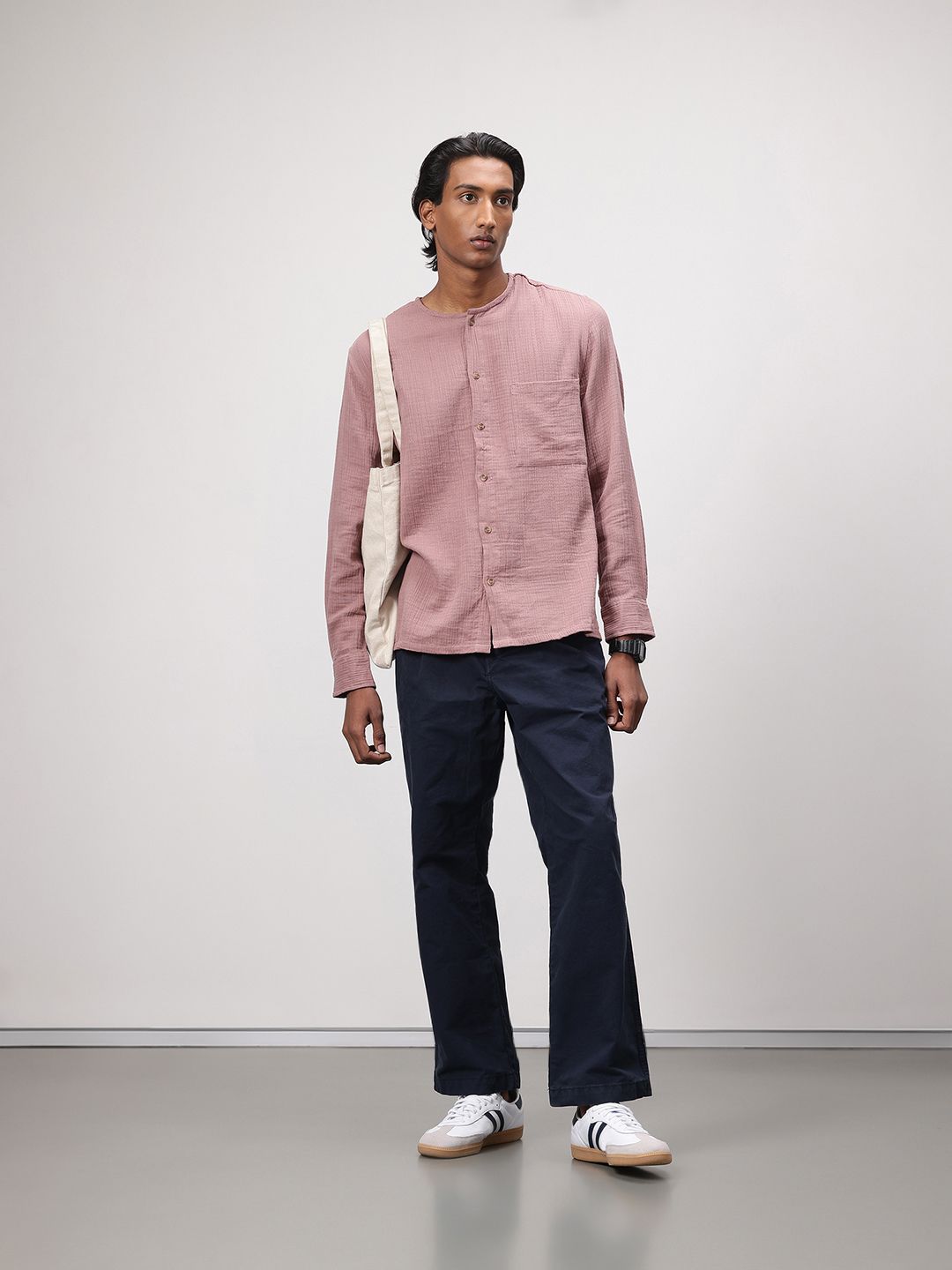 ether Zen Pure Cotton Crinkled Relaxed Shirt
