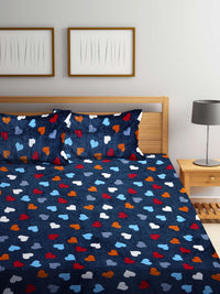 KLOTTHE Bulu Berbilang Warna 300 TC Cadar Tempat Tidur King Halus dengan 2 Sarung Bantal- 250X225 cm