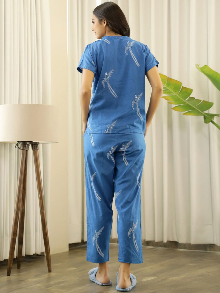 SANSKRUTIHOMES Women Printed Pure Cotton Night suit