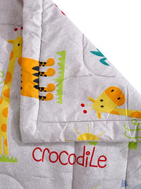 HOSTA HOMES Grey & Green Cartoon Characters Heavy Winter 210 GSM Single Bed Comforter