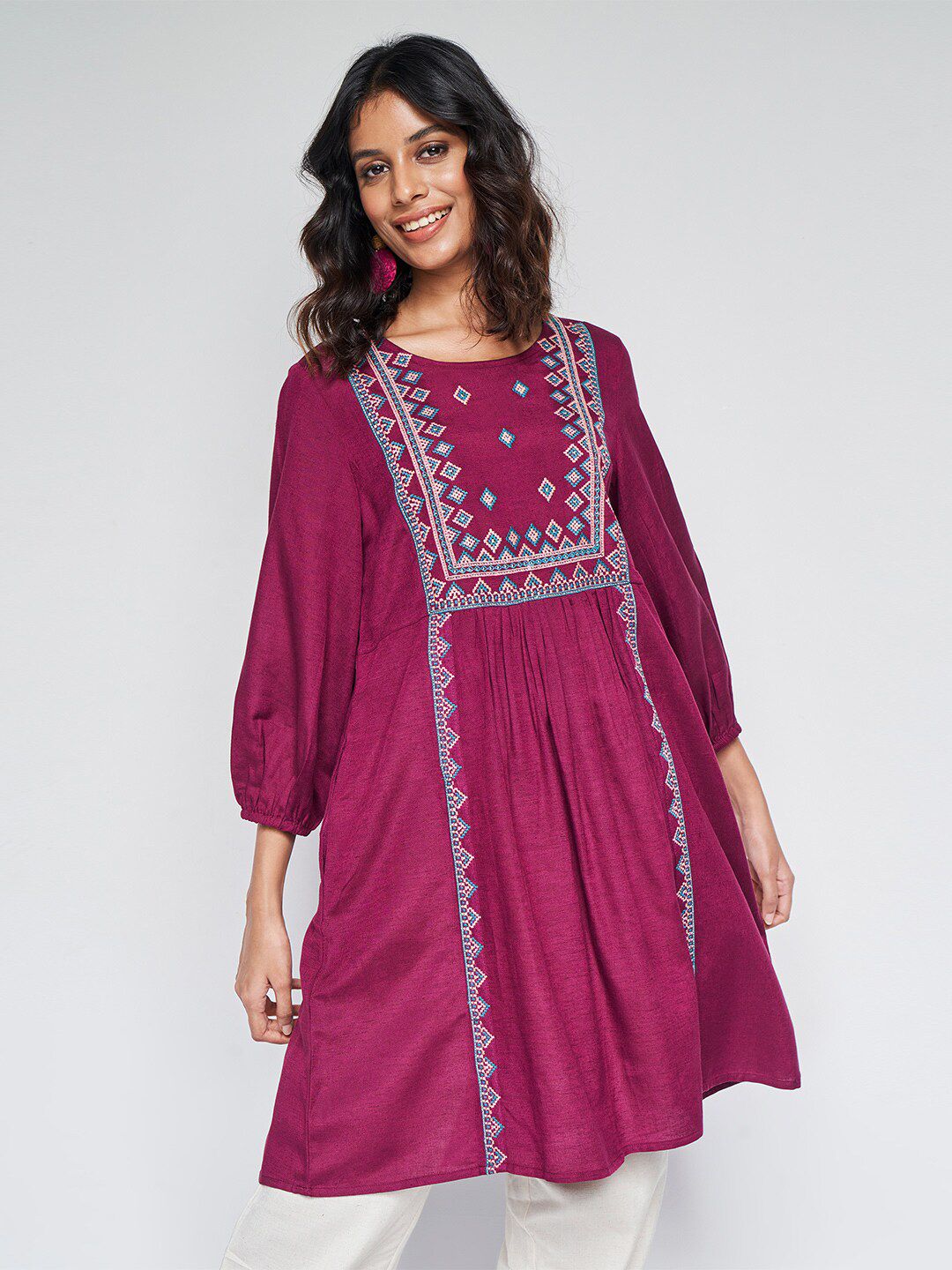 Global Desi Printed A-line Kurti