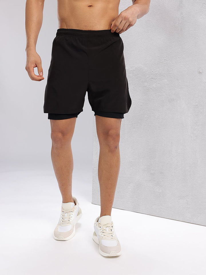 HRX by Hrithik Roshan Men Rapid-Dry Training Shorts With Inner Tights