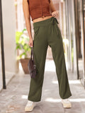 DressBerry Women Edgy Elegance Regular Fit Trousers with Tie-Up Detail
