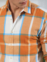 RARE RABBIT Men Rayos Slim Fit Tartan Check Cotton Shirt