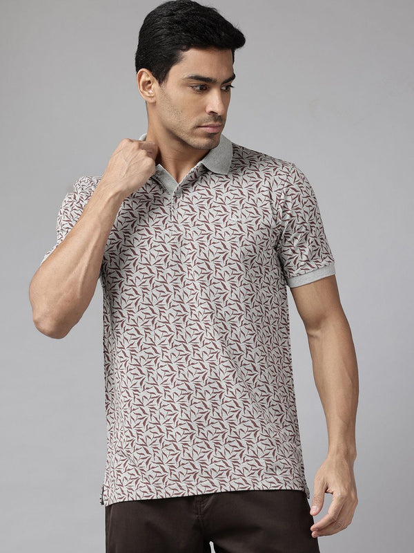 Park Avenue Floral Print Polo Collar T-shirt
