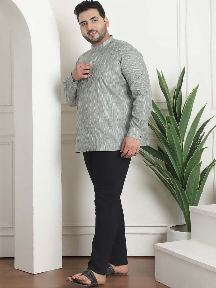SOJANYA PLUS Geometric Embroidered Pure Cotton Kurta
