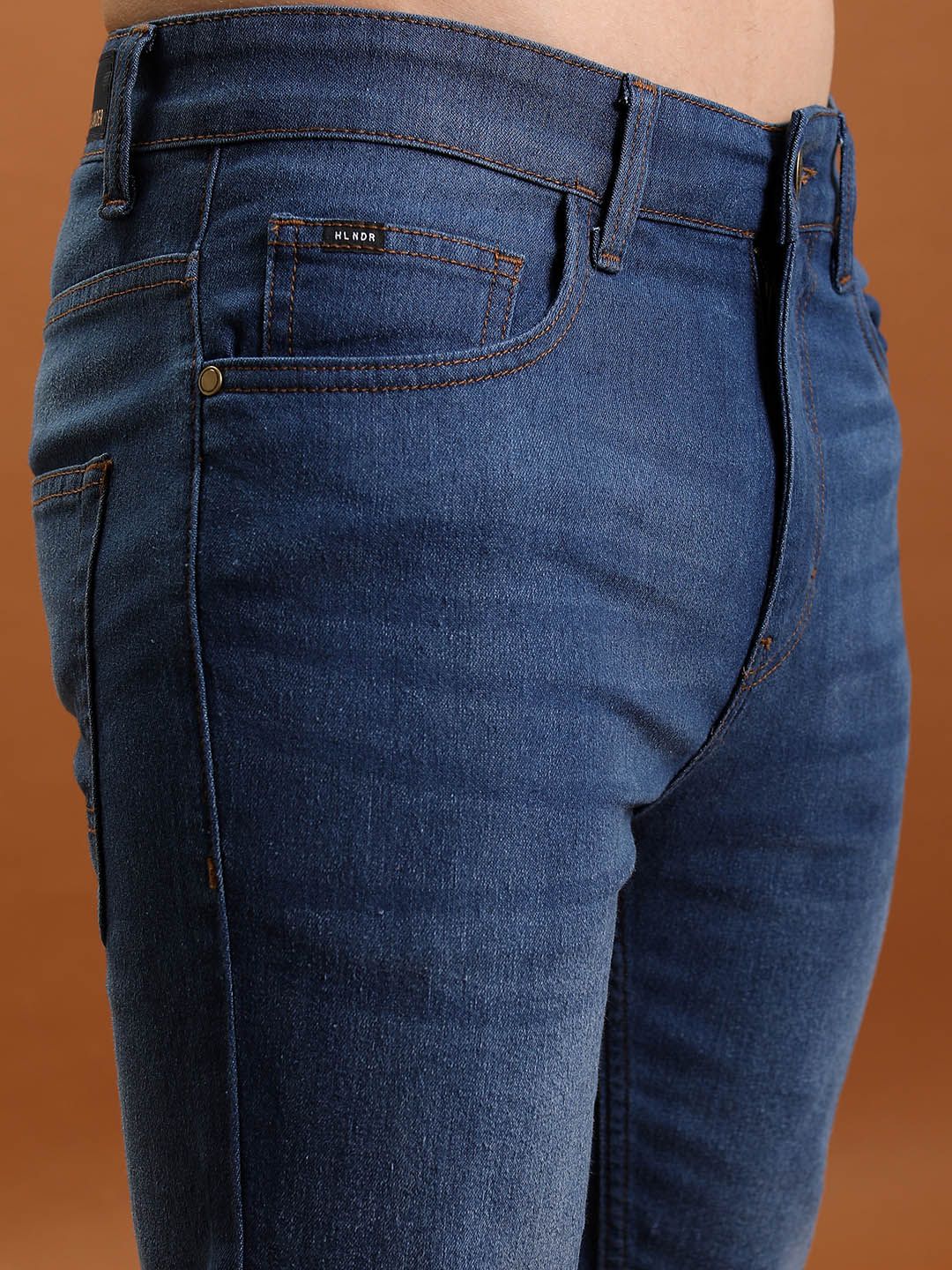 HIGHLANDER Men Slim Fit Mid-Rise Light Fade Clean Look Stretchable Jeans