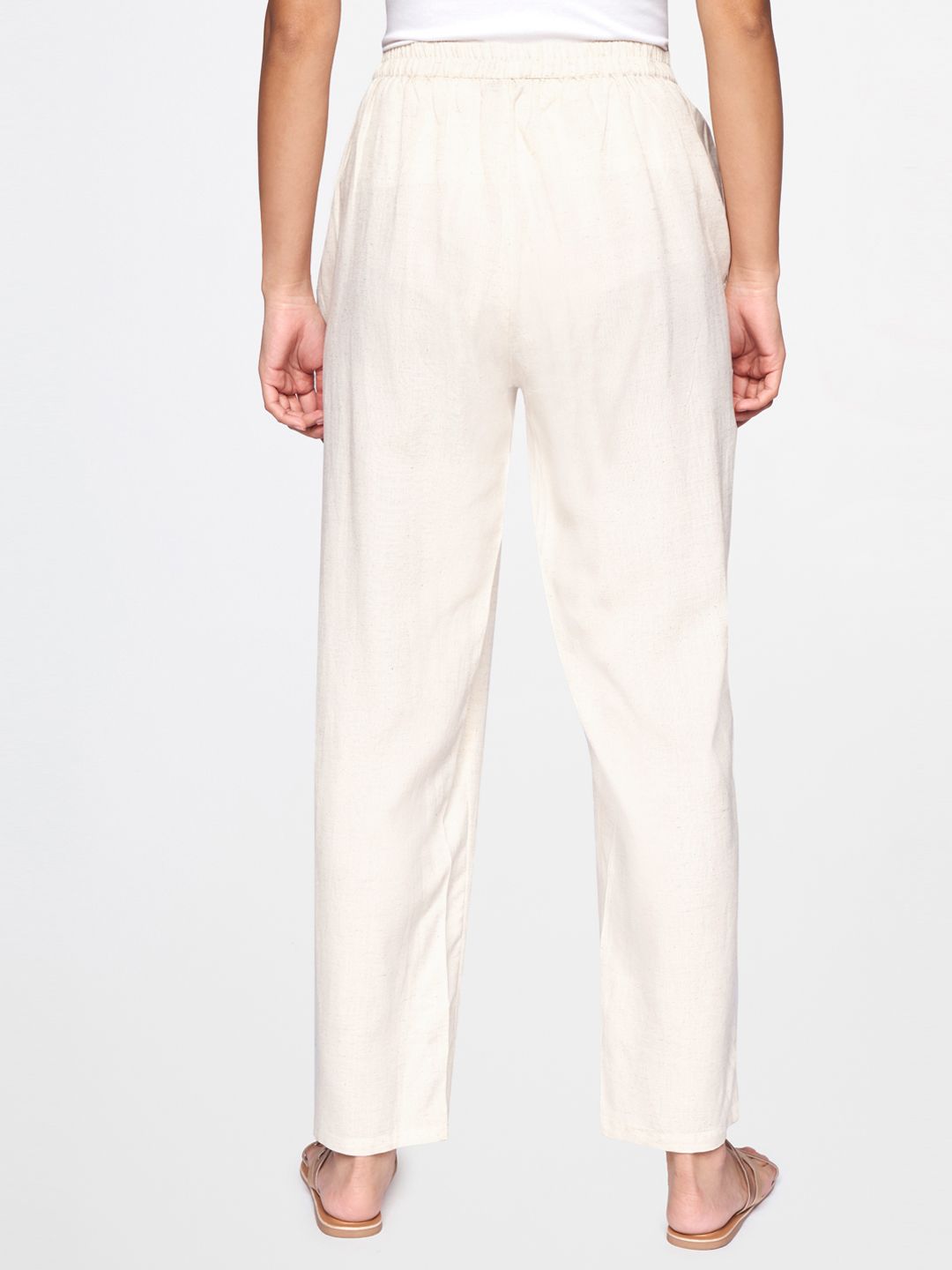Global Desi Women Beige Solid Slim Fit Culottes Trousers