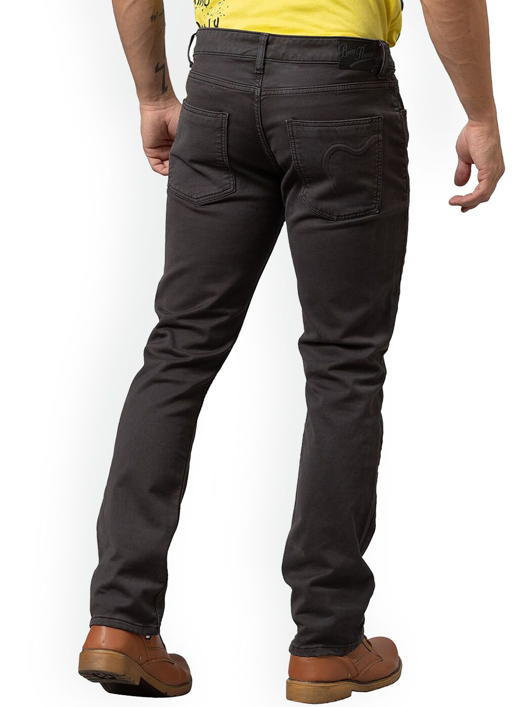 Being Human Men Charcoal Slim Fit Low Distress Jeans