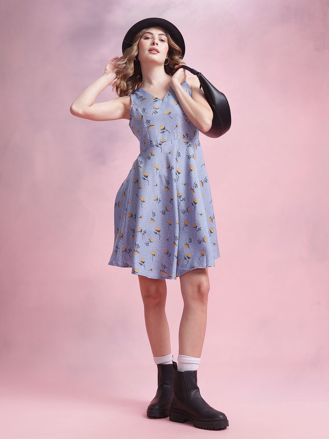 DressBerry Floral Print A-Line Dress