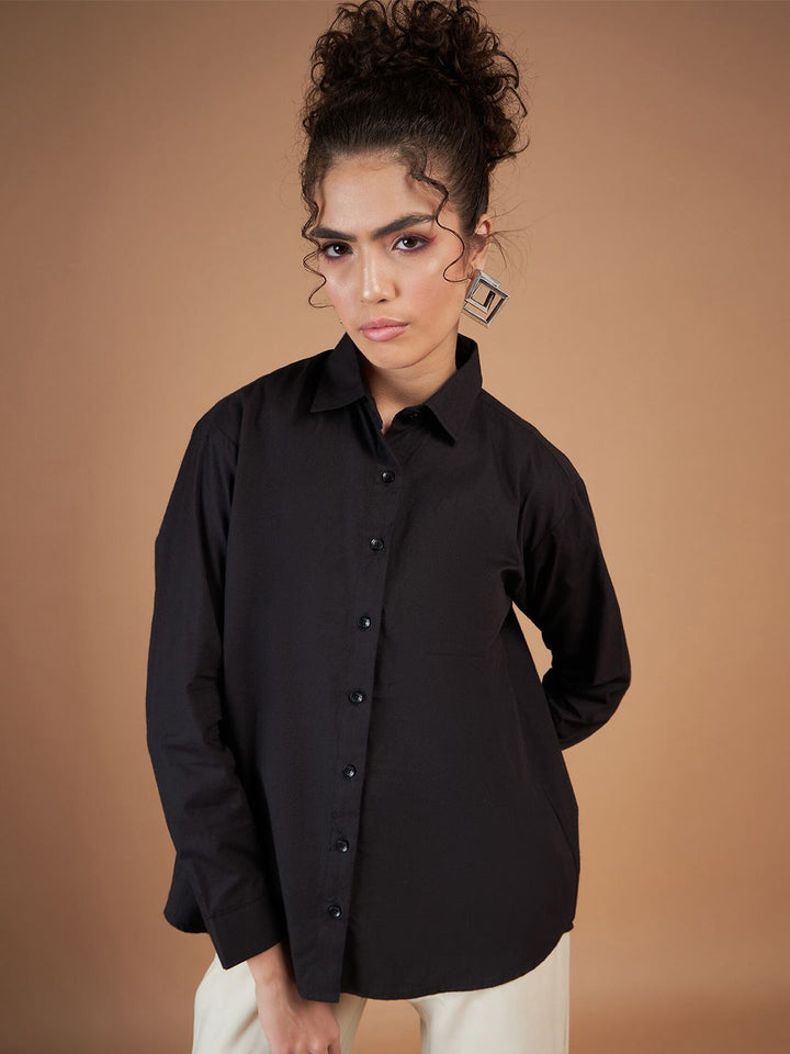 SASSAFRAS Spread Collar Opaque Back Placket Detail Casual Pure Cotton Shirt