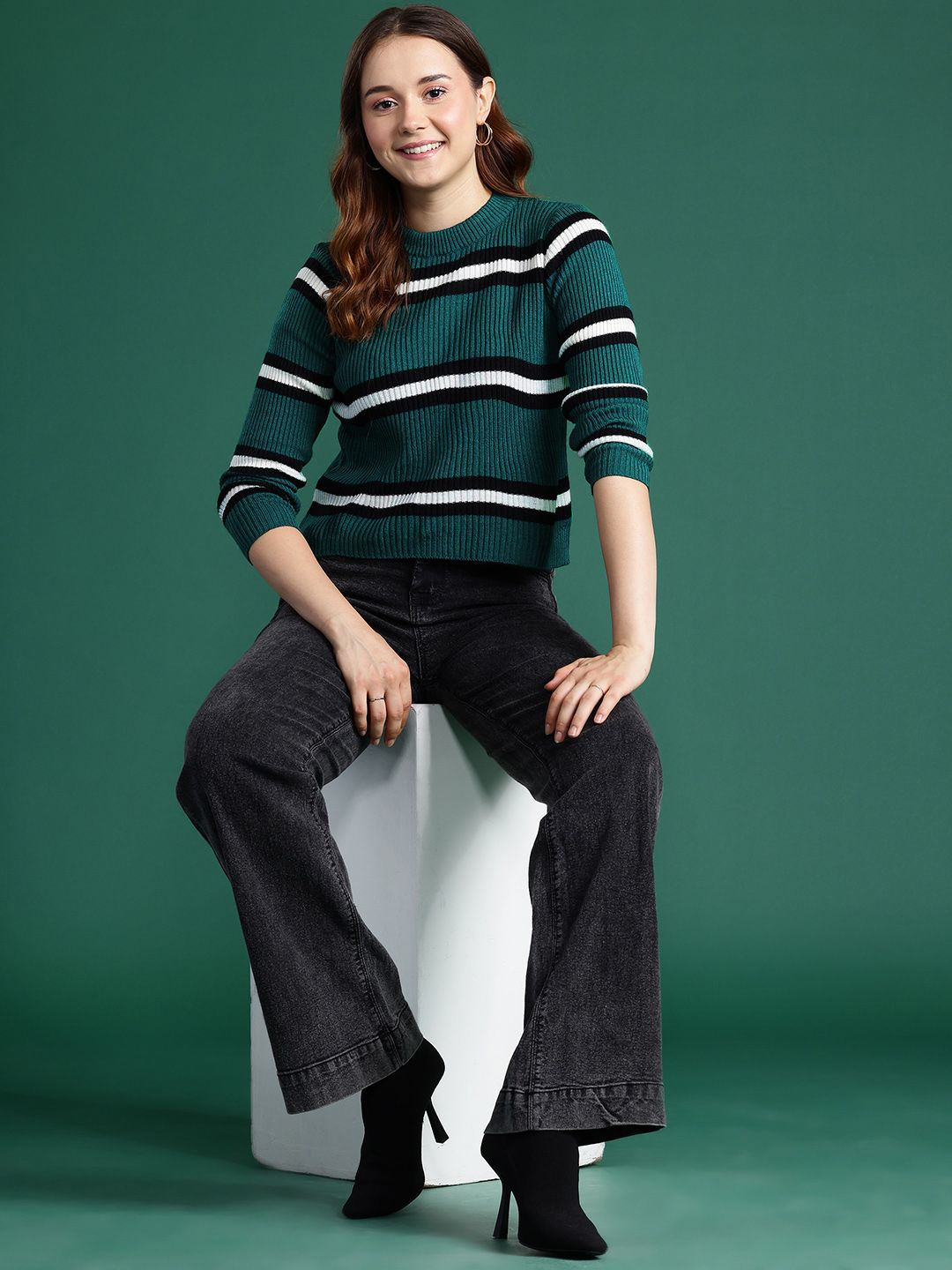 DressBerry Acrylic Striped Pullover