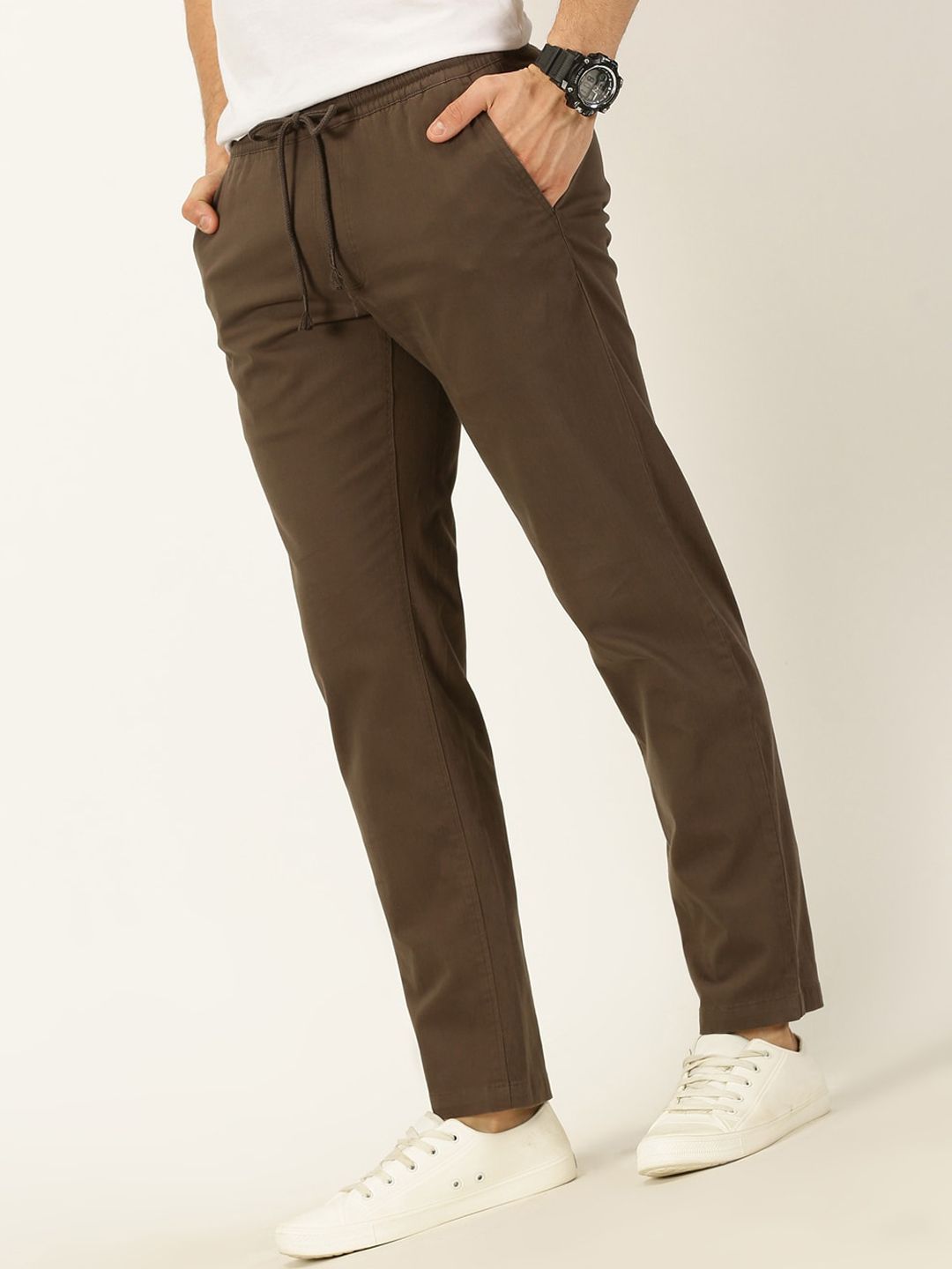 Thomas Scott Men Smart Mid Rise Cotton Chinos Trousers