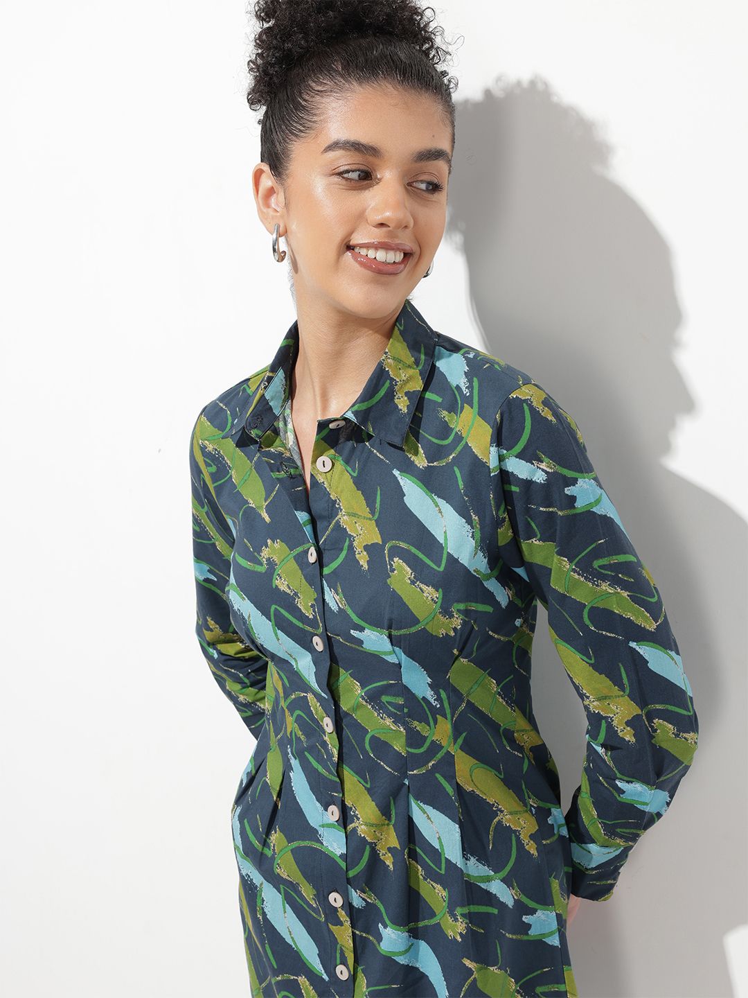 DressBerry Boxed & Bold Printed Shirt Dress